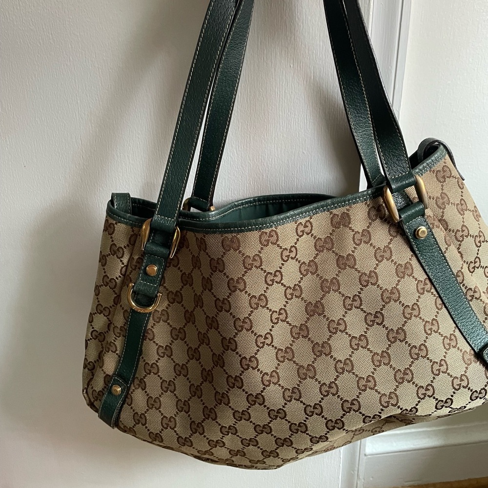 Gucci Beige and Green Women's Bag